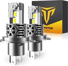 Upgraded H4/9003/HB2 Bulbs, 50,000LM 10X Super Bright, 1:1 Mini Size 6500K Cool