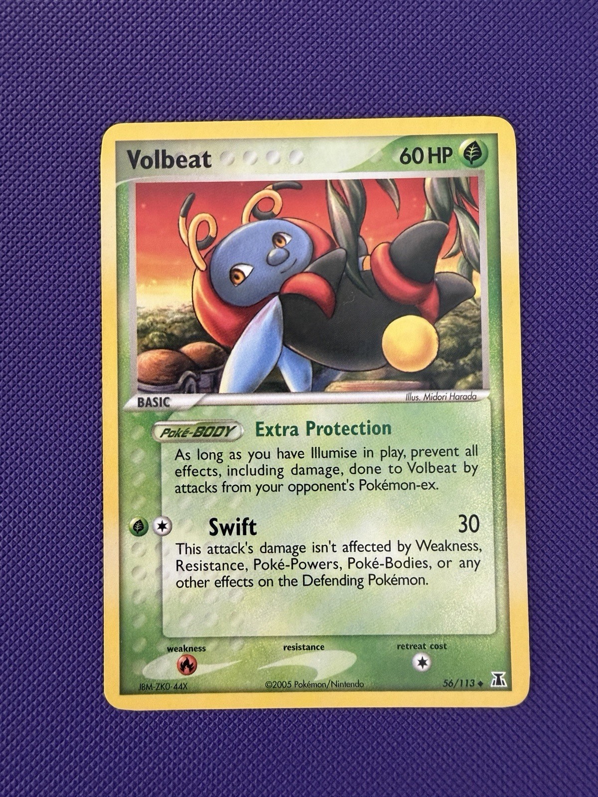 Pokemon VOLBEAT 56/113 Uncommon (2005 Delta Species) LP