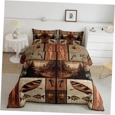 Fish Comforter Set for Kids Boys Girls Smoky Mountain Comforter Queen Multi 21