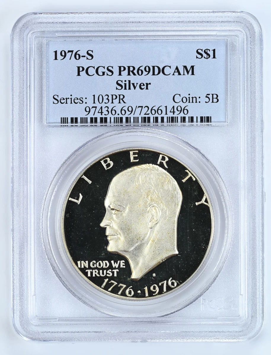 Silver Proof PR 69 Graded Eisenhower Dollars (1971-1978) for sale