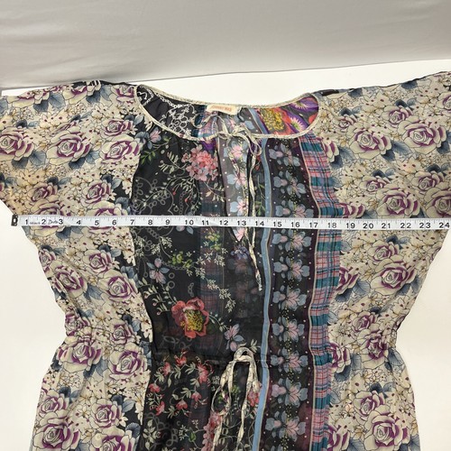 Johnny Was 100% Silk 3/4 Sleeve Sheer Boho Women’s Dress Size Small - Picture 19 of 21