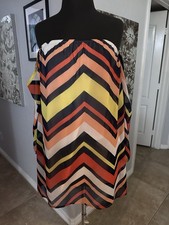 POINT Shift Dress Chevron Stripe Pattern, Size Medium