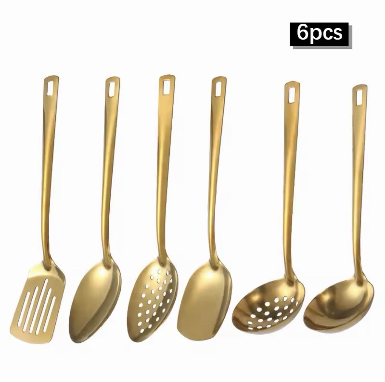 6pcs Stainless steel kitchenware set home  golden