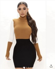 NWT Fashion Nova Sweater Mini Dress Size S Women’s Long Sleeve