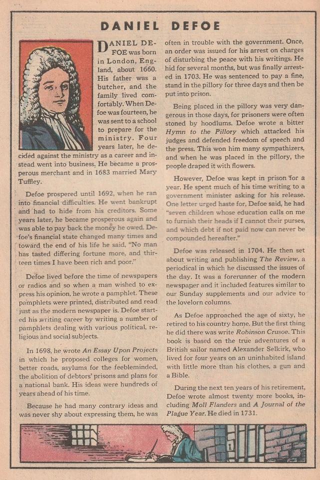 Classics Illustrated #10 "Daniel Defoe - Robinson Crusoe" 1960's HRN 164 - Image 4 of 4