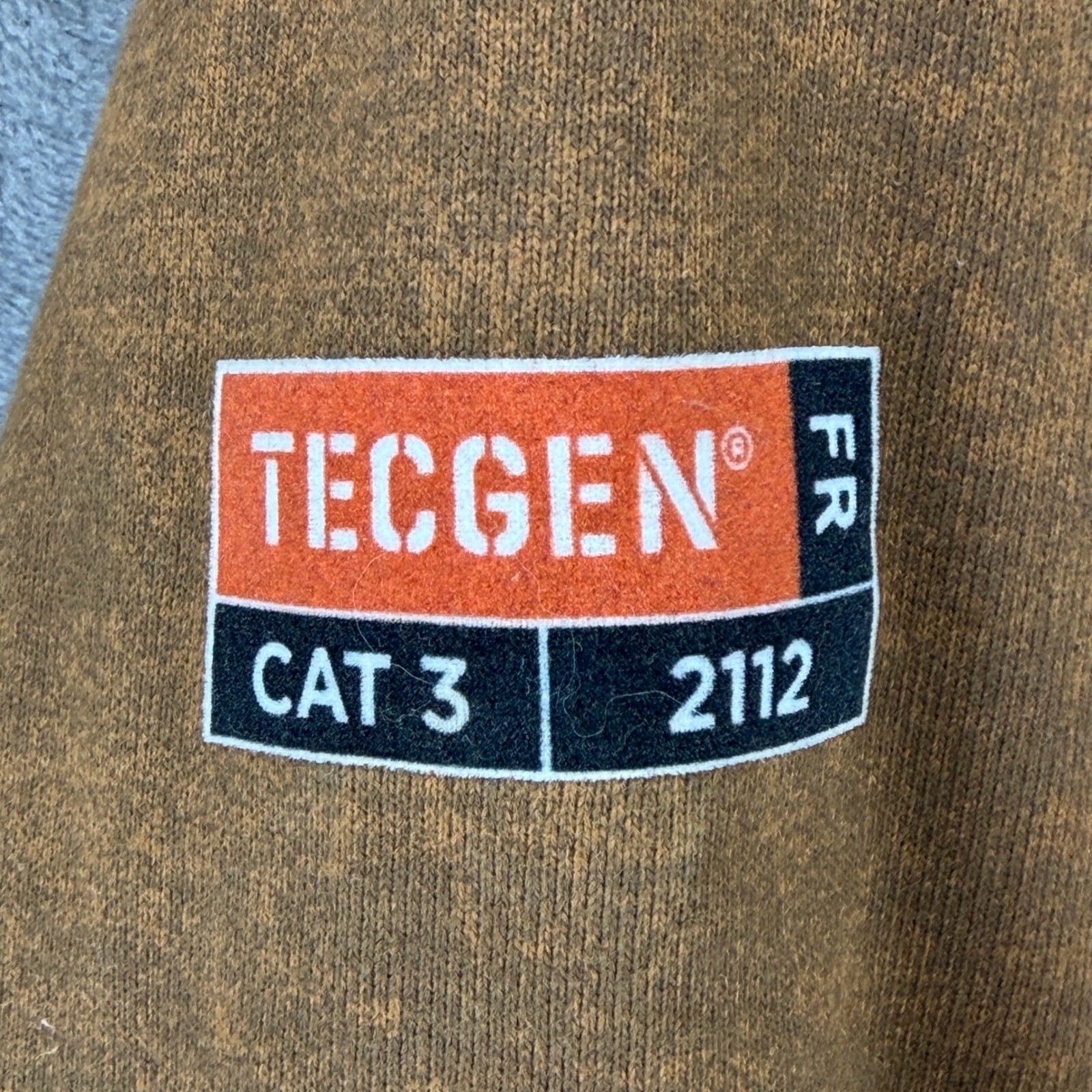 Tecgen FR Tacoma Fleece Hoodie Mens Medium Brown CAT 3 NFPA 2112 C21IB12MD Zip image 3