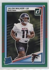 2025 Panini Donruss Rated Rookie Press Proof Green Jalon Walker #344 1qw6