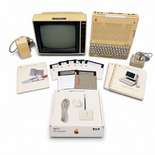 Apple IIc Computer System w/BMC Monitor, PSU, Joystick, Manuals, Tested Works