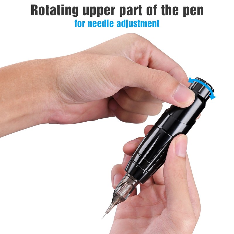 Tattoo Pen Machine with RAC Cord Aluminum Alloy for Tattoo Artist & Beginner
