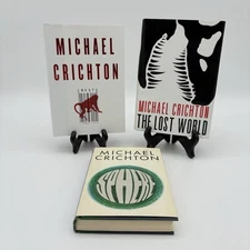 Michael Crichton LOT '95 1st Trade Edition Hardcover Lost World + Sphere + Next