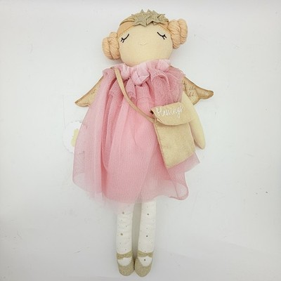 Mud Pie Angel Plush Doll Pink Tulle Dress Blessings Prayer Baptism NWT Baby Gift