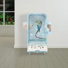 Wrought Iron Bird Cage Indoor Parrot Cages Bird Cage with Clear Door Cockatiels