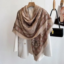 Women s Large Paisley Print Scarf Shawl 130x130cm Lightweight Beach Wrap Summer