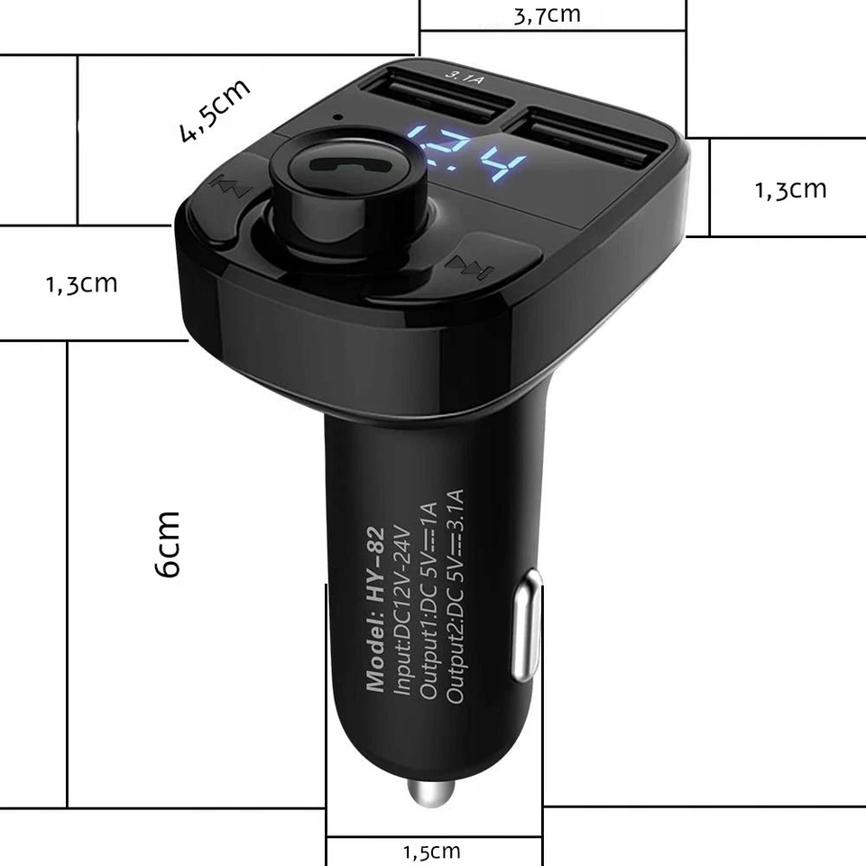 FM Transmitter Bluetooth 4.2 Radio USB KFZ Auto Ladegerät Zigarettenanzünder PKW - Bild 2 von 4