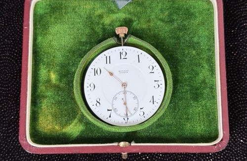 Movado Pocket Watch Movement & Box & Papers / Grand Prix 15 Jewels Swiss Runs - Picture 2 of 24