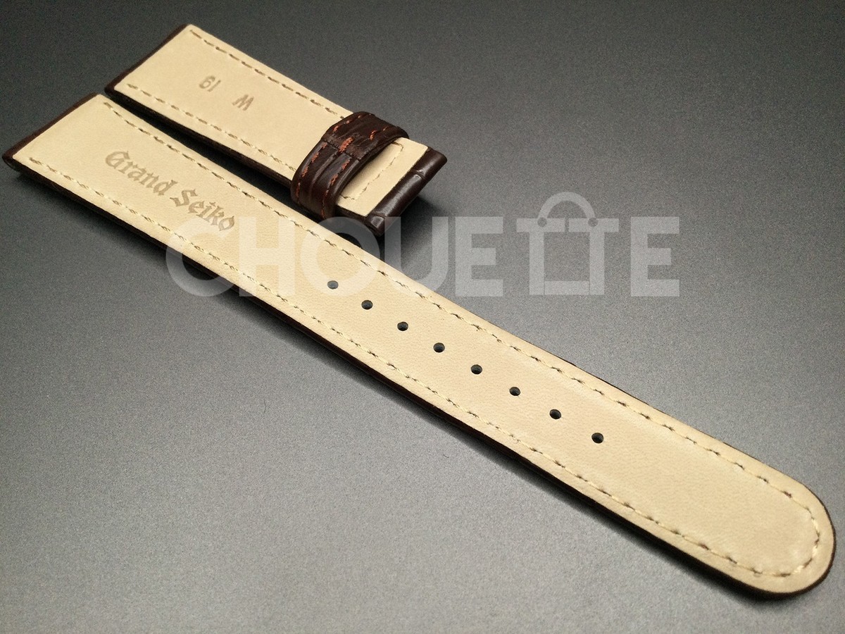 OEM Grand Seiko DEY9AW 19mm Crocodile Brown Leather Strap for