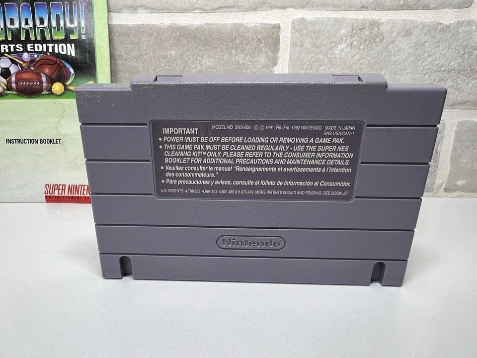 Jeopardy -- Sports Edition Super Nintendo Entertainment System, SNES w/ Manual - Image 3 of 4