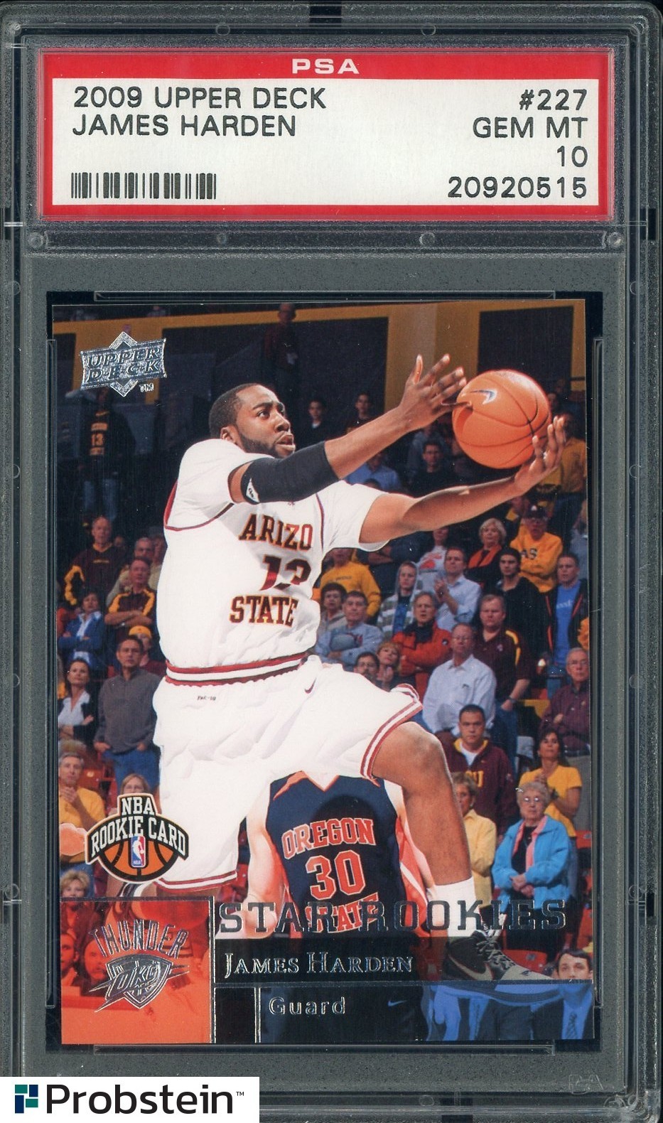 2009 Upper Deck #227 James Harden Thunder RC Rookie PSA 10 GEM MINT
