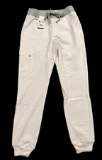 NWT Figs Zamora Jogger Scrub Pants Optic White Women’s XS Tall W22Sw2040T