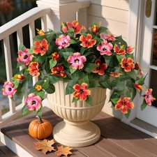 Artificial Fake Flowers for Outdoors Decoration, 2PCS Faux Hibiscus Flowers f...