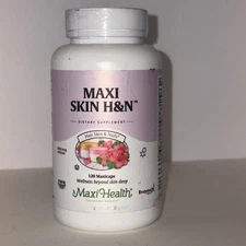 Maxi Health Skin H&N Kosher Maxi Skin Hair & Nail Support 120ct Veg Exp12/27