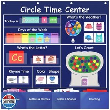 Ottkids Circle Time Learning Center Classroom Pocket Chart,Circle Time Calend
