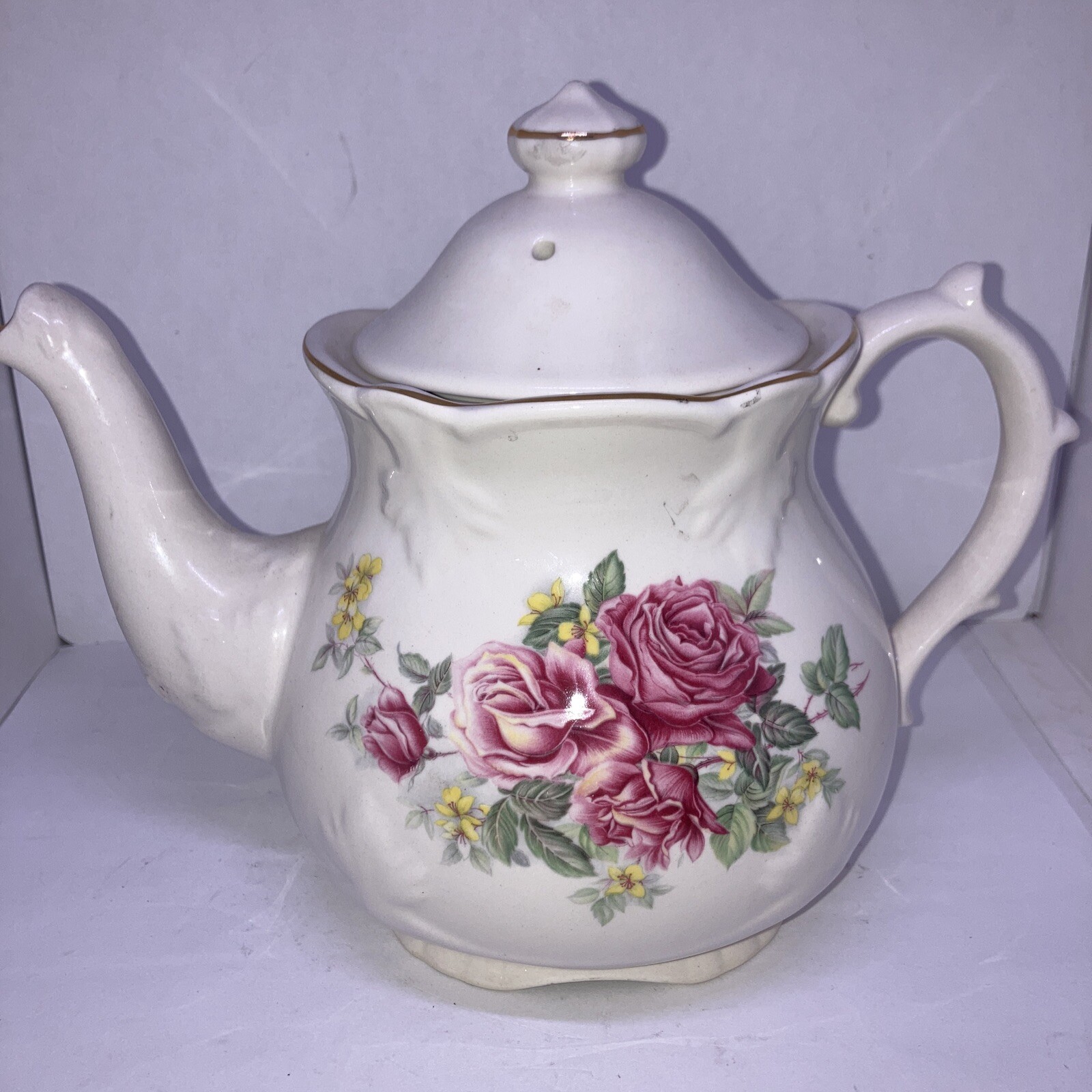 Vintage Price Kensington Potteries Teapot June Floral England Tag