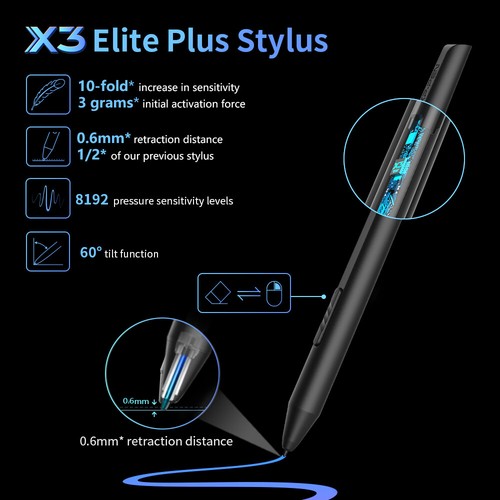 XP-Pen Artist Pro 16 Graphics Drawing Tablet X3 Stylus Eraser 60° Tilt Laminated - Picture 9 of 13