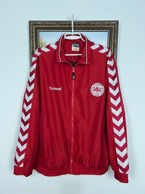Vintage 90's Hummel Denmark Football Jacket Soccer Track Top National Team Sz XL