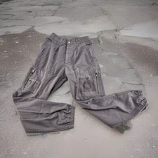 Vtg Bugle Boy Cargo Pants Youth 27x29 Skateboard Gray Zipper Pockets
