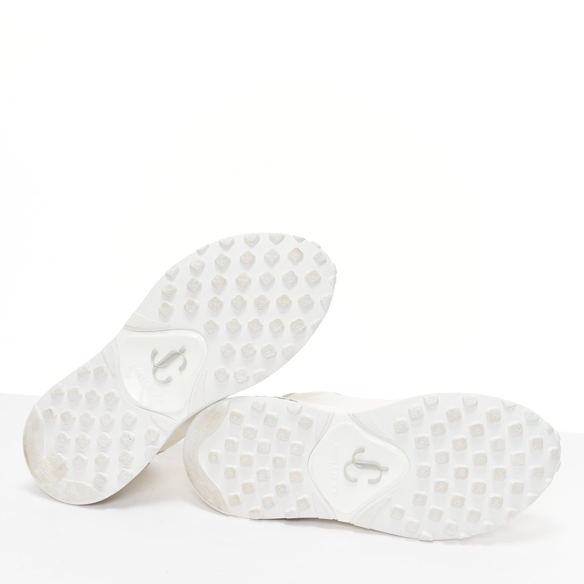 JIMMY CHOO Memphis white JC logo clear debossed crystal dad JIMMY CHOO Memphis white JC logo clear debossed crystal dad
