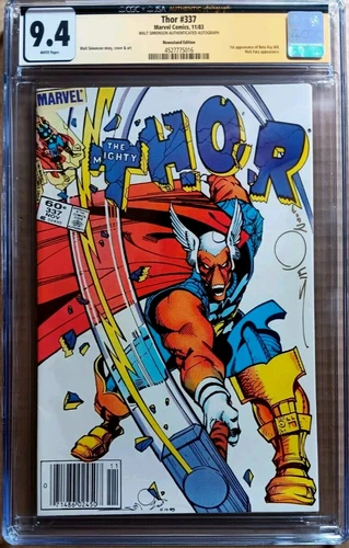THOR #337 newsstand CGC 9.4 White 1983 Walt SIMONSON Autograph 1st BETA RAY BILL