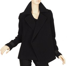 Auth Givenchy Ladies Black Wool Cashmere Stylish Winter Coat Jacket 40/8
