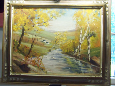 #ad #ad NEW ENGLAND LANDSCAPE RURAL SCENE OIL ON CANVAS BOARD PAINTING ORIGINAL WORK $619.65