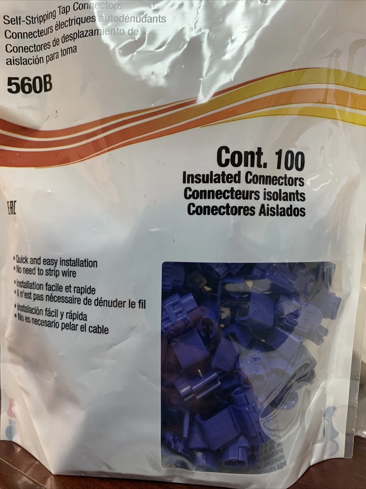 3M Scotchlok 560B Box Displacement Insulated Self-Stri Connector,18-14 Awg,Pk100 - Image 3 of 3