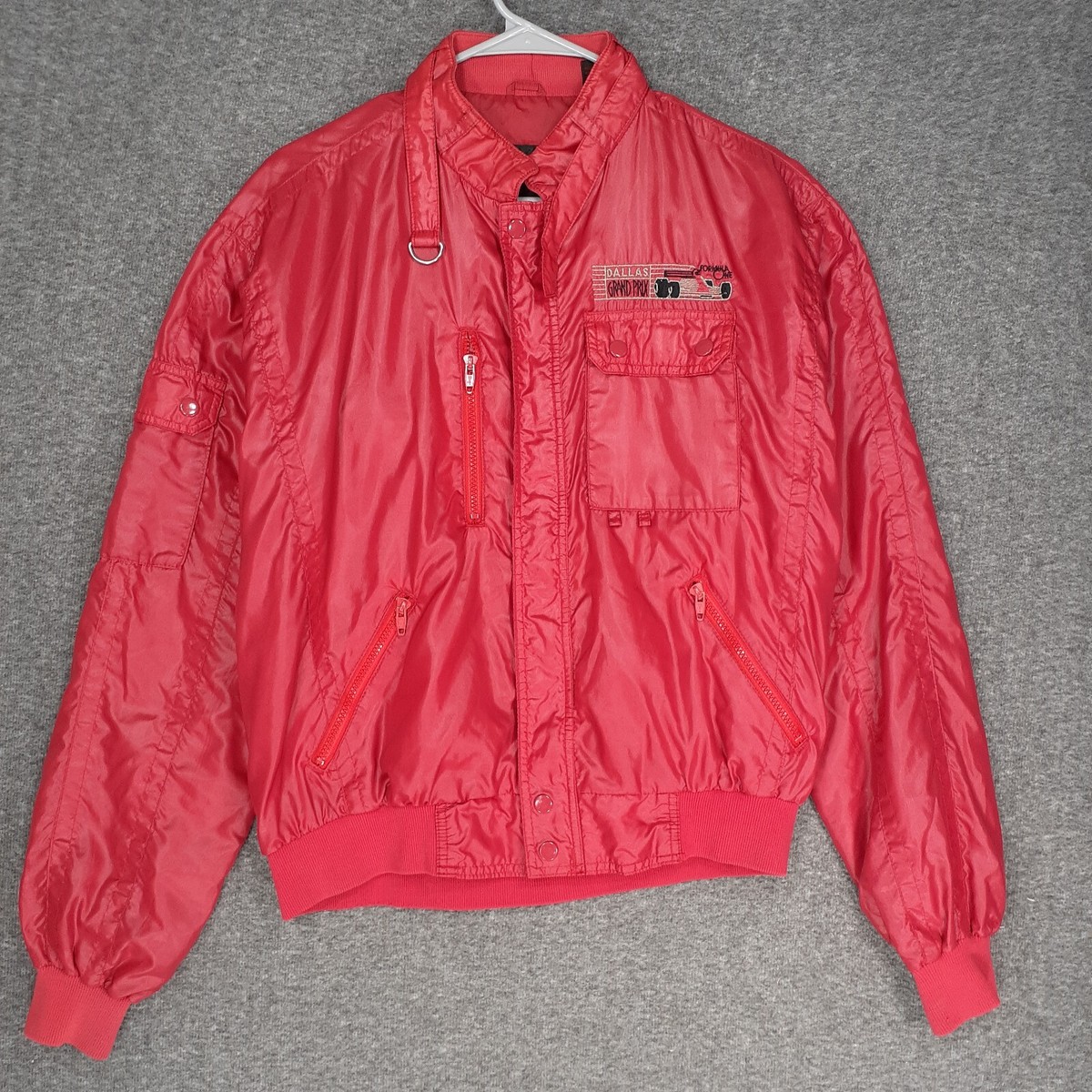 Vintage 80s Dallas Grand Prix Upstream Racing Jacket Adult L