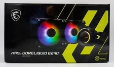 MSI MAG CoreLiquid E240 Black - AIO ARGB CPU Liquid Cooler - Rotating Cap Design