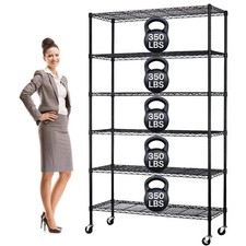 6 Tier Wire Shelving Unit, Adjustable NSF Metal Shelf Storage Rack With Wheels