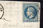 + SUP LETTER WITH 20C NAPOLEON NO29 USED VARIETY DARK BLUE / MUST SEE ++ / X79