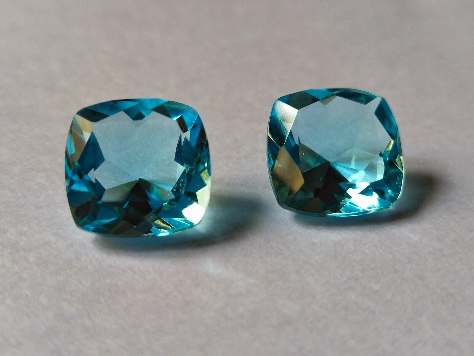 Blue topaz 12 MM Lab Created Blue Topaz Cushion Cut Lot Loose Gemstone