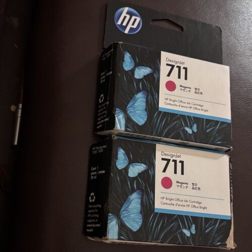 HP DesignJet 711 HP Bright Ink Cartridge CZ131A Magenta Pink 2 Packs Exp 2023 - Picture 2 of 7