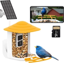 4Ucam Smart Bird Feeder with Camera Solar Panel Powered, 1080HD Auto Capture Bir