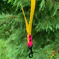 MellinCrafts 12" Biothane Standard Traffic Lead With O Ring, Yellow, Handmade