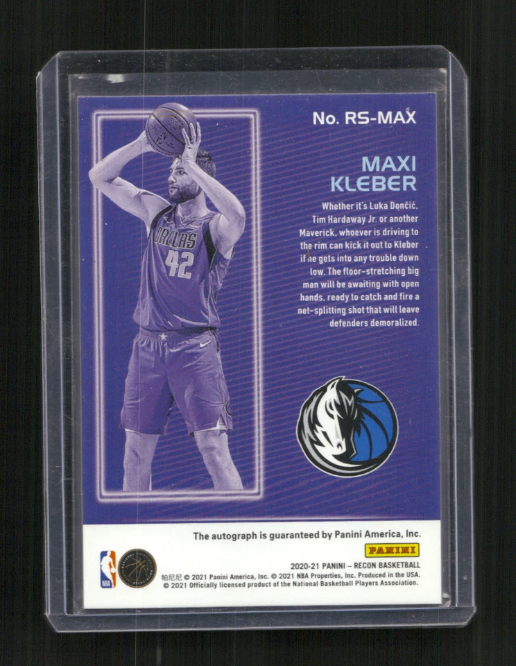 2020-21 Panini Recon #RS-MAX Maxi Kleber Recon Signatures - Image 2 of 2