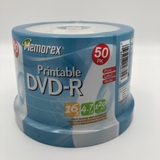 50 Pack Memorex Printable DVD+R 16X Blank 4.7...