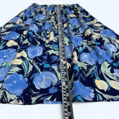 Falda NIKKI Azul Floral Talla UK 10 US 6 Debajo de la Rodilla Verdadera De Colección Boho Cottage - Imagen 4 de 7