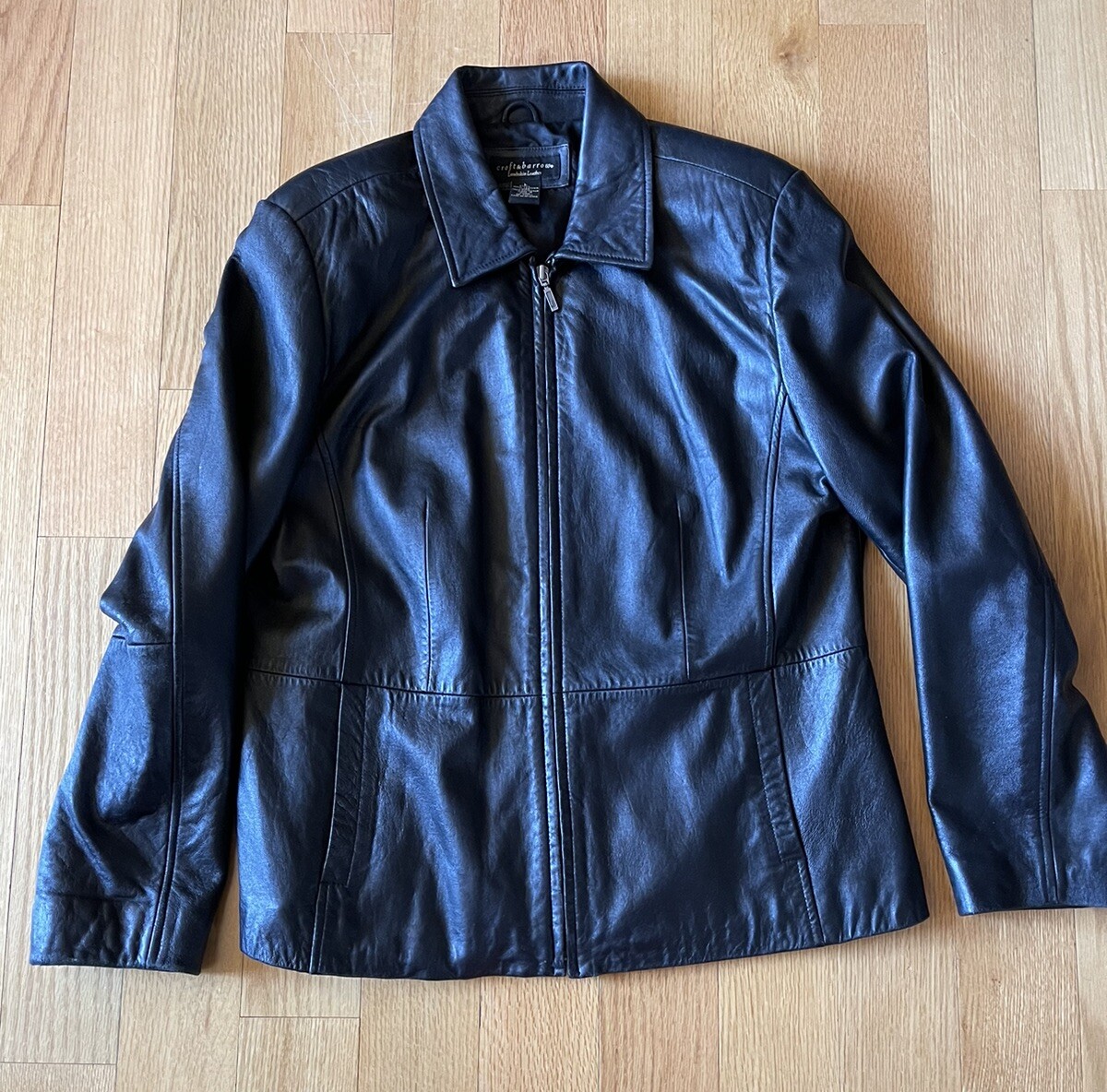 Croft & Barrow Women's Black Lambskin Leather Jacket Large Croft & Barrow Women's Black Lambskin Leather Jacket Large