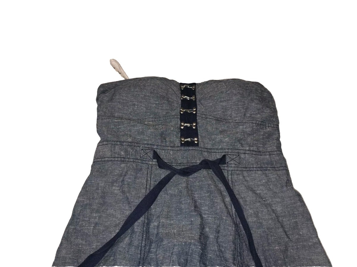 Guess Jeans Strapless Denim Cotton Dress Size M With Drawstring And  Buckles | eBay