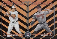 DAVID BANUELOS MATT KROOK TOPPS UPDATE ROOKIE HOLIDAY FOIL RC ORIOLES US315 2024