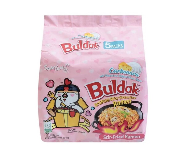 Buldak Samyang Fideos Pollo Picante Sabor Carbonara Ramen, (Paquete de 5) EE. UU. 🇺🇸